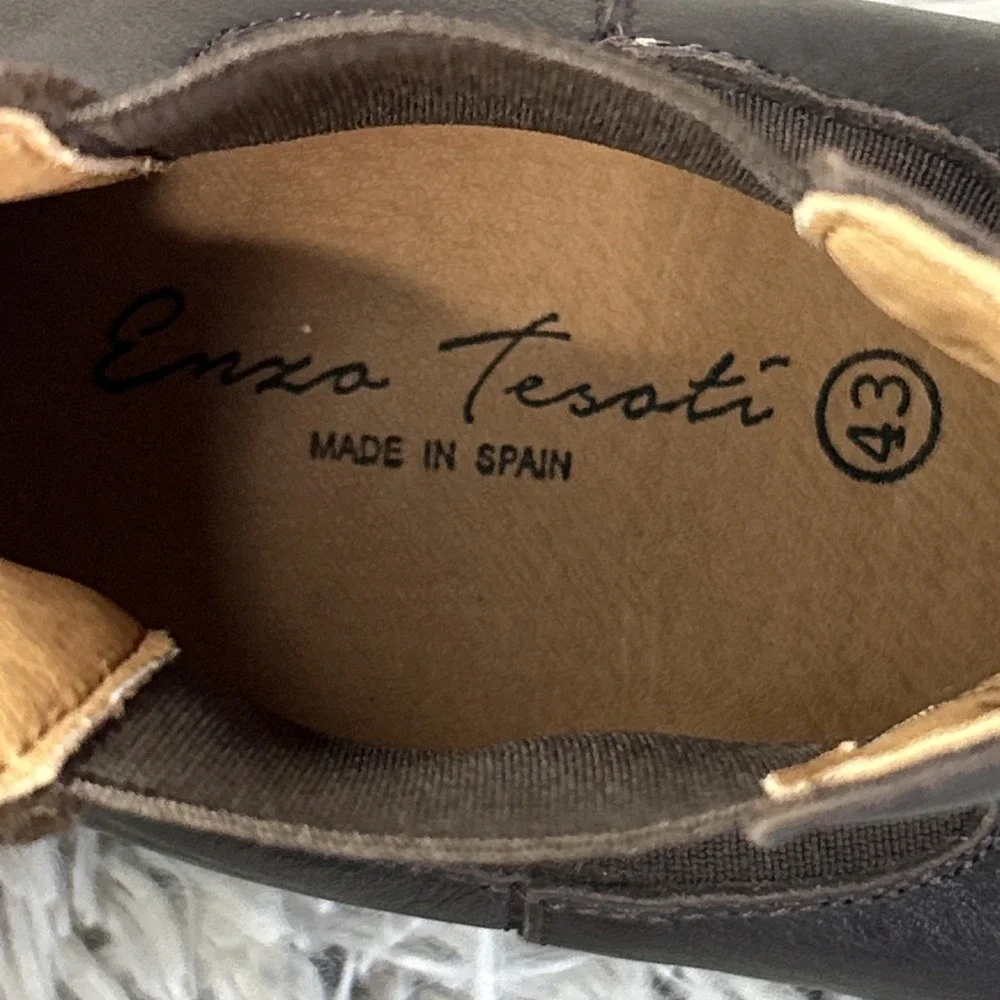 Enzo Tesoti Men's Made In Spain Dress Shoes Leather Slip-on Chukka Boots Size 10